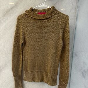 Juicy Couture Metallic Gold Turtleneck Sweater